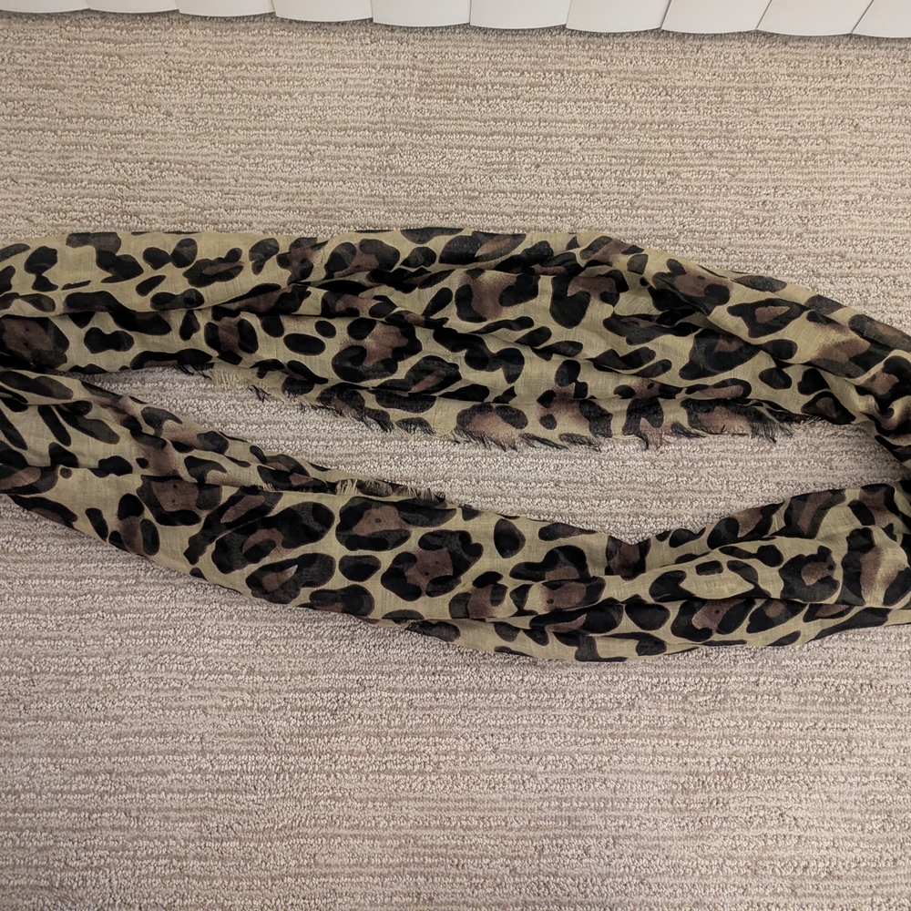 Kohl's Animal Print Scarf - Black and Brown
